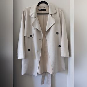 Zara Faux Suede Trench Coat
